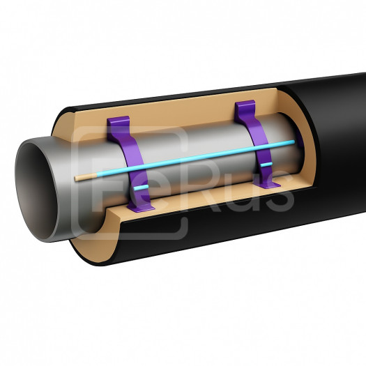 Труба ППУ полиэтиленовая оболочка 133х4,5 мм Ст09Г2С ГОСТ 8732-78 с греющим кабелем