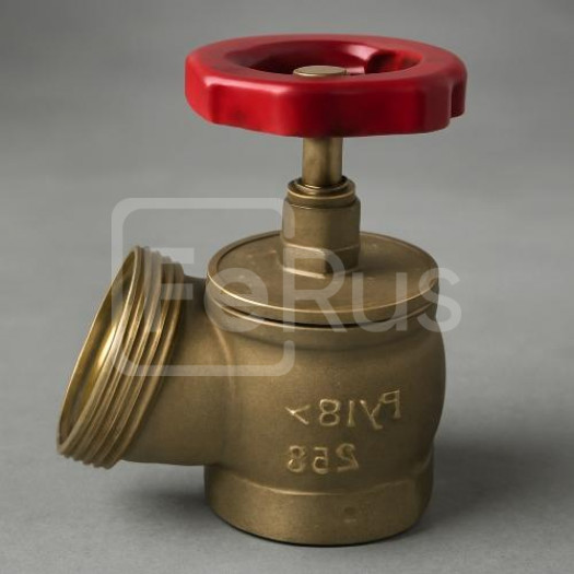 Клапан пожарный КПЛ 50-1 латунный угловой 125°